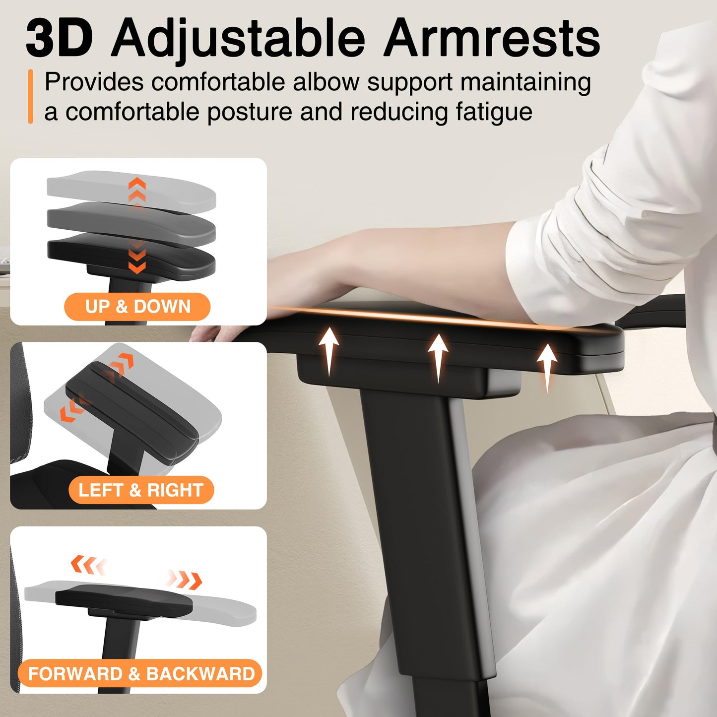 Howjoe Ergonomic Mesh Office Chair, 600LBS Computer Desk Chair with Adjustable Lumbar Support and Armrest, Office Desk Chairs with Wide Thick Seat Cushion, Big and Tall Office Chair for Heavy People