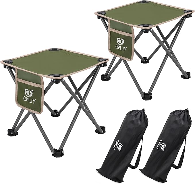 Opliy Camping Stool 2 Pack,Portable Folding Stool for Outdoor Gardening and Beach Hiking Fishing,Foot Stool with Carry Bag...