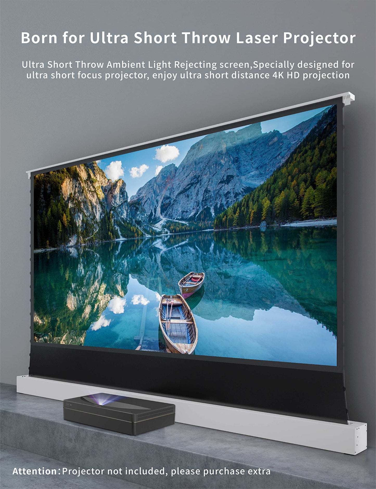 VIVIDSTORM Electric UST Projector Screen, Tensioned for Smooth Display, 4K/8K HDR Ready, Ideal for Home Theate,VWSDSTUST100H