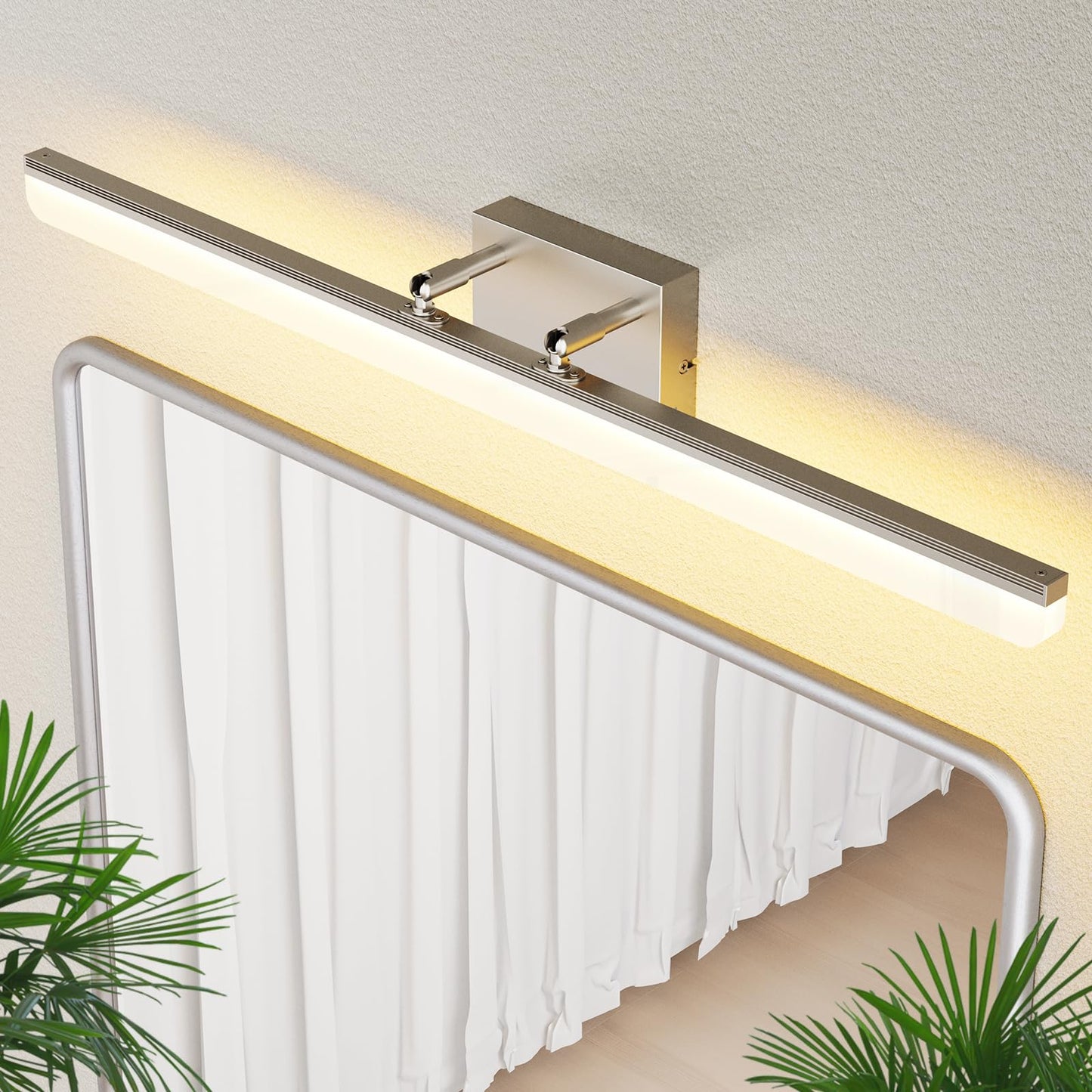 KELIDEN Brushed Nickel Vanity Light 31.5", 24W LED Dimmable Bathroom Light Bar with Adjustable Angle & 5CCT – Modern Long Wall Fixture for Bathroom, Powder Room, Bedroom, Apartment, Hotel