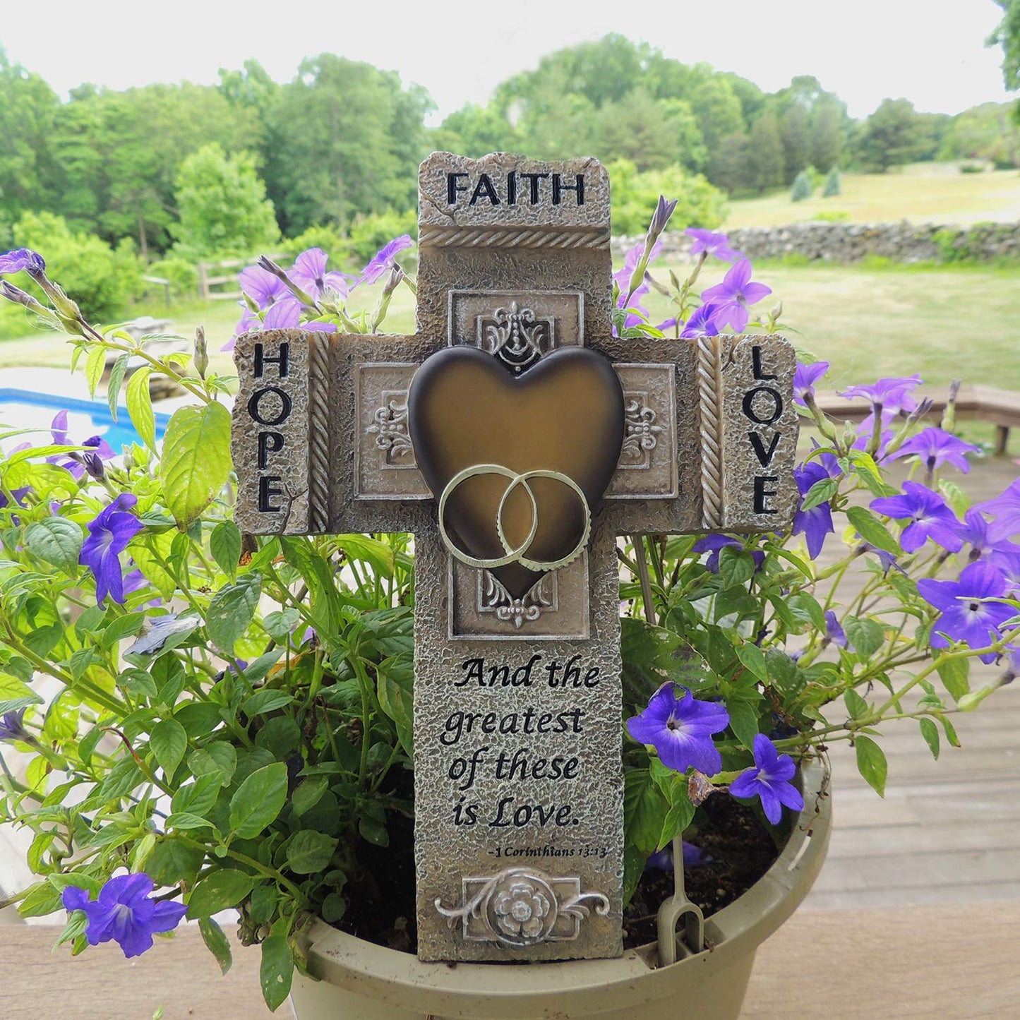 Faith, Hope, and Love Marriage Wall Cross, Wedding, Engagement, and Vow Renewal Couples Gift, Wall Crosses with Bible Verse, 7.25-inch by 10.5-inch, by Abbey & CA Gift