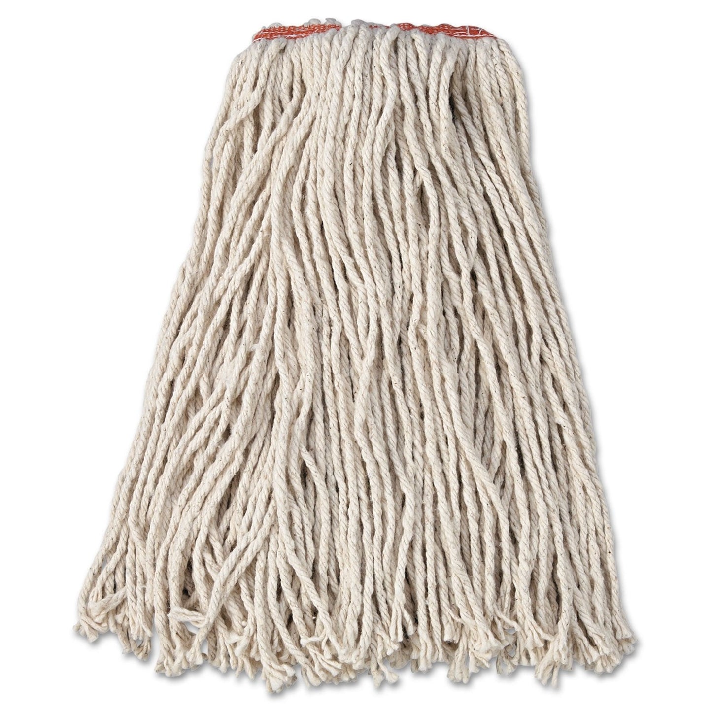 Rubbermaid F11612 Premium Cut-End Cotton Wet Mop Head 16oz White 1" Orange Band 12/Carton