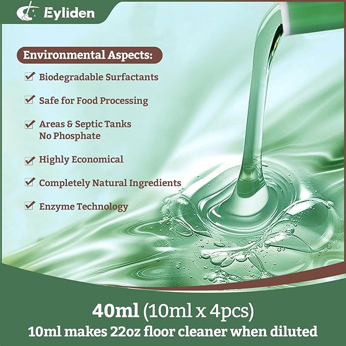 Eyliden Spray Mop - Includes Bio-Enzyme Multi-Surface Cleaner Concentrate, 2 Microfiber Pads | All-in-One Solution Floor Cleaning Kit, Long-Lasting Freshness Wet Mops for Hardwood, Tile, Marble