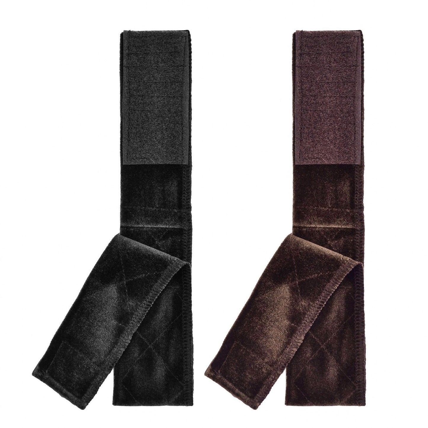 2 Pack Velvet Wig Band Head Hair Band Adjustable Fastern (Black and Brown)