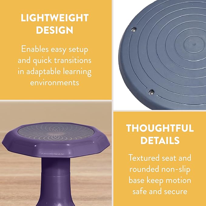 Back2School Express Wobble Stool, 15", Flexible Seating, Eggplant