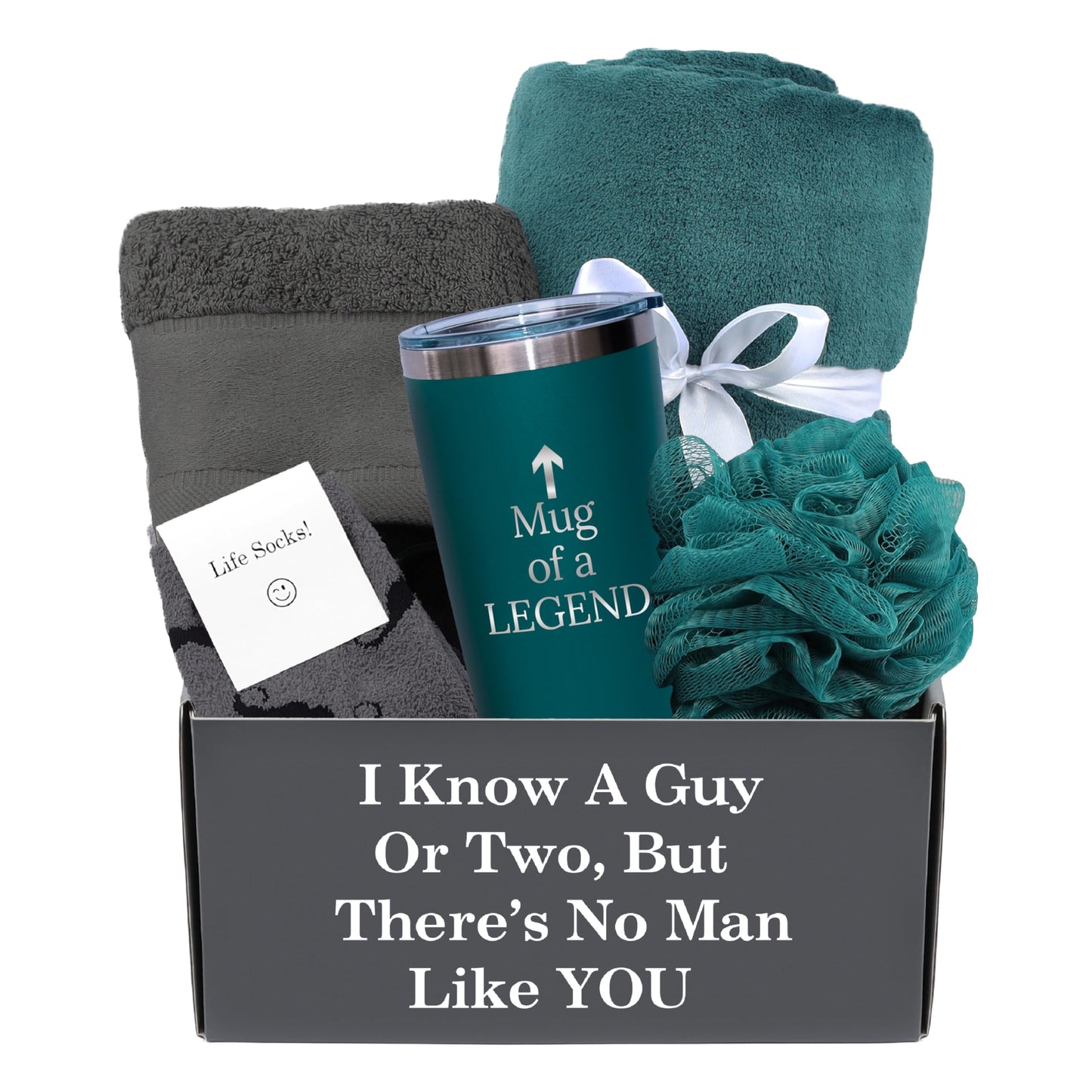 GOLDMUS Gift Basket for Men – Funny Birthday Basket for Men, Luxury Gift Box for Appreciation or Thank You, Celebration Surprise Set, Unique Mens Gift Basket Idea for Relaxation and Thoughtful Moments