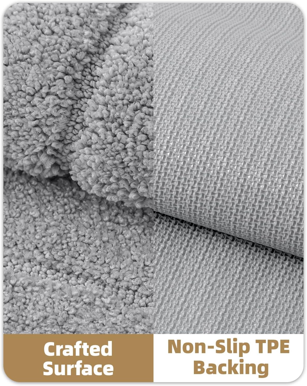 Color&Geometry Ultra Soft Bathroom Rugs Non Slip Washable,Absorbent Bath Mat Quick Dry,Premium Microfiber Plush Bathroom Rug for Bathtub and Shower Floor,Grey,24"x43"