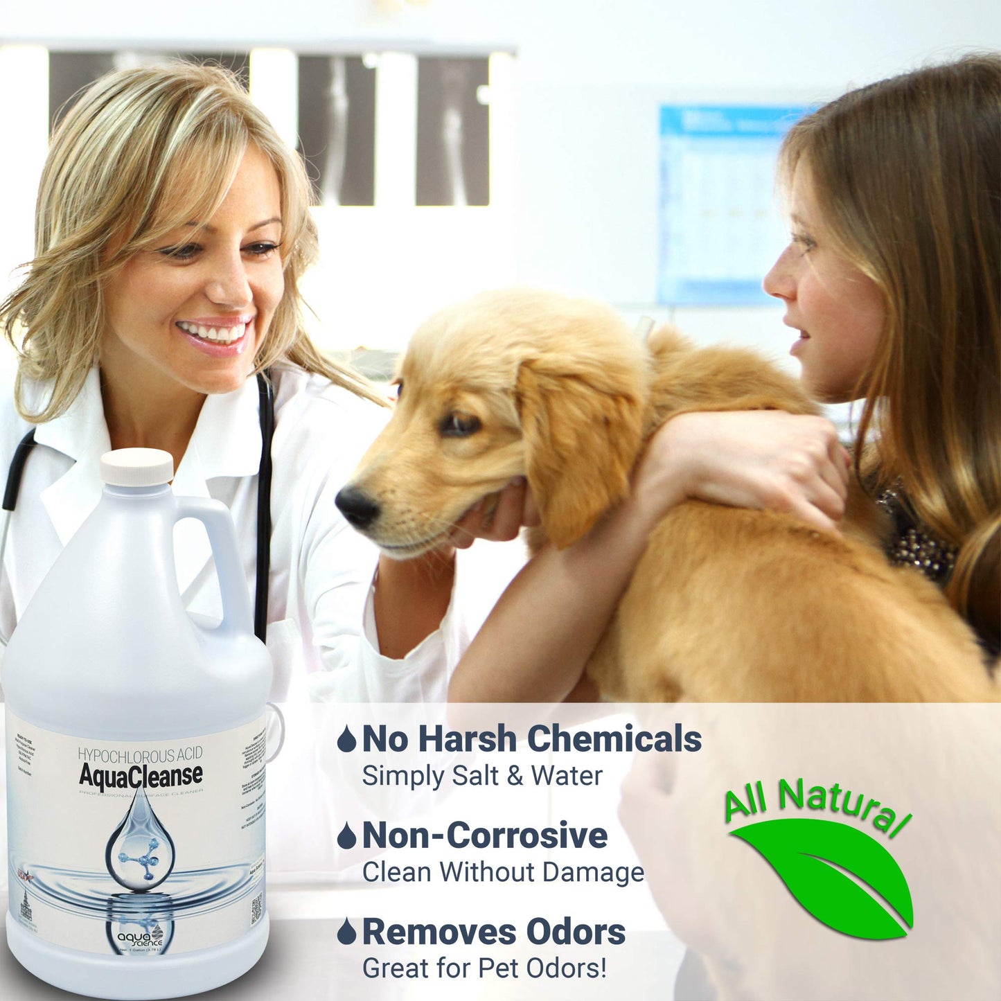 Hypochlorous Acid 500PPM (1 Gallon Jug) For Cleaning (Dental & Medical Professionals). All Natural HOCL Surface Cleaner For ULV Fogging Machines (Foggers) | Made In USA
