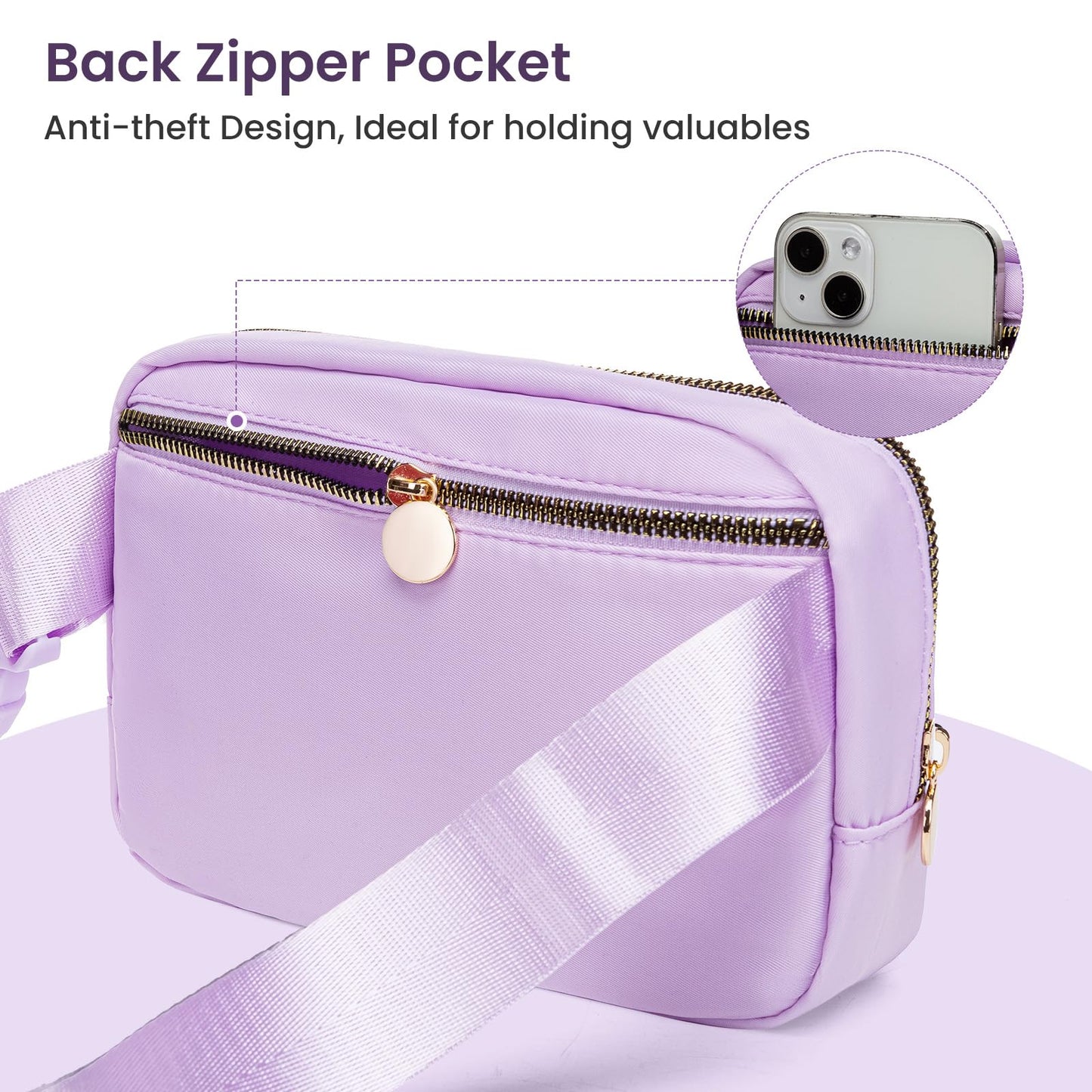 Birthday Gifts for Girls, 4 5 6 7 8 9 10 11 12 13 14 Year Old Girl Gifts for Teens Kids Daughter Sister Her, Cute Initial Fanny Pack Belt Bag Crossbody Bag Trendy Stuff for Girls Teen (Purple, A)