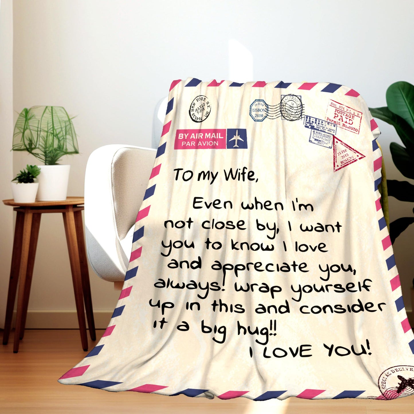 UFOORO Anniversary Romantic Gift for Wife, Blankets for Her, Anniversary Wedding Gifts for Women, Wife Birthday Gift Ideas, Throw Blanket from Husband 55"x70"