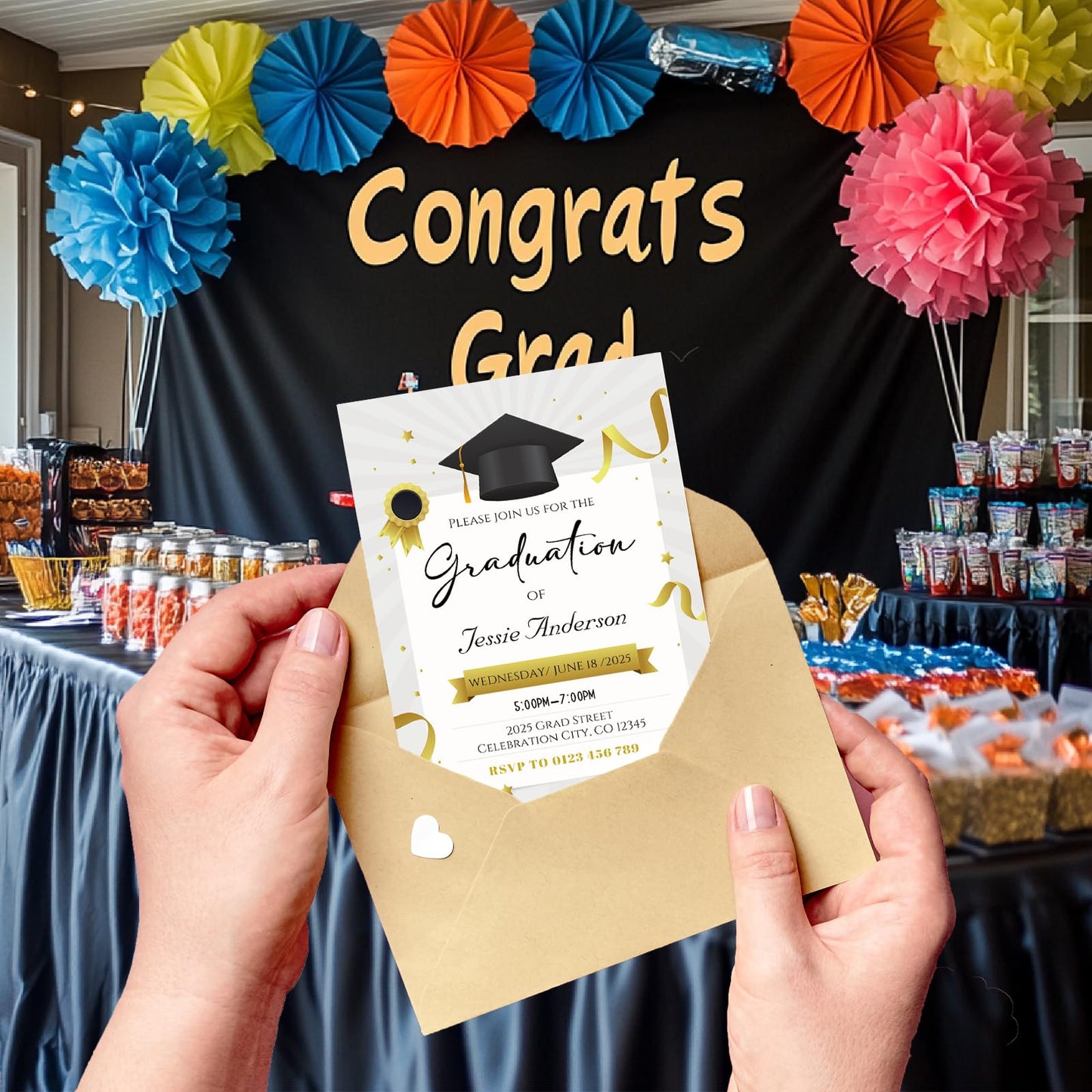 ubjva Graduation Invitations 2025 Personalized 10PCS Class of 2025 Graduation Party Invitations with Envelopes Custom Announcement Invitation Gifts for Graduates