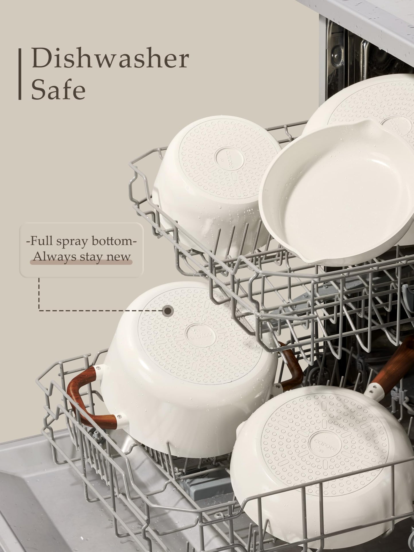 CAROTE Ceramic Cookware Sets, Pots and Pans Set Non stick, Non Toxic Healthy Induction Cookware, 14 Pcs Nonstick Kitchen Pots and Pans Set, PFAS PTFE Free, Dishwasher Safe