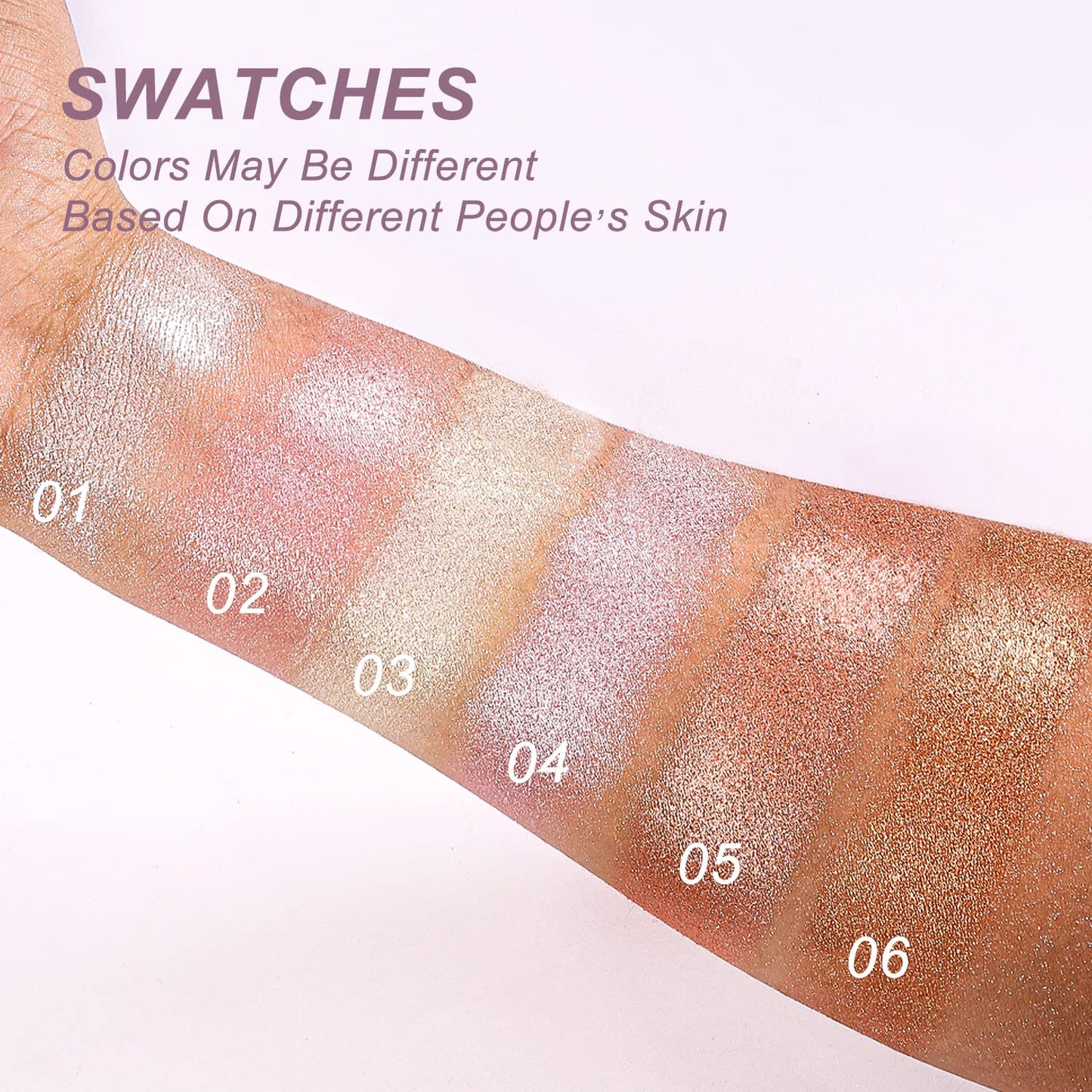 YOUNG VISION Pressed Powder Highlighter, Baked Natural Glow Contour Powder & Face Highlighter, Cruelty Free, Shimmer Highlighting Makeup for Face, Eye, Eyeshadow, Body, Skin (White)