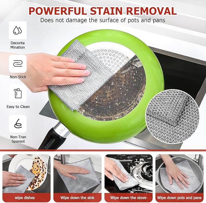 Cast Iron Scrubber,Honeycomb Silicone Design,Easily Removes Stains, Protects Coatings, with Bamboo Fiber Cloth, Ideal for Cast Iron Pans, Dutch Roast Pans
