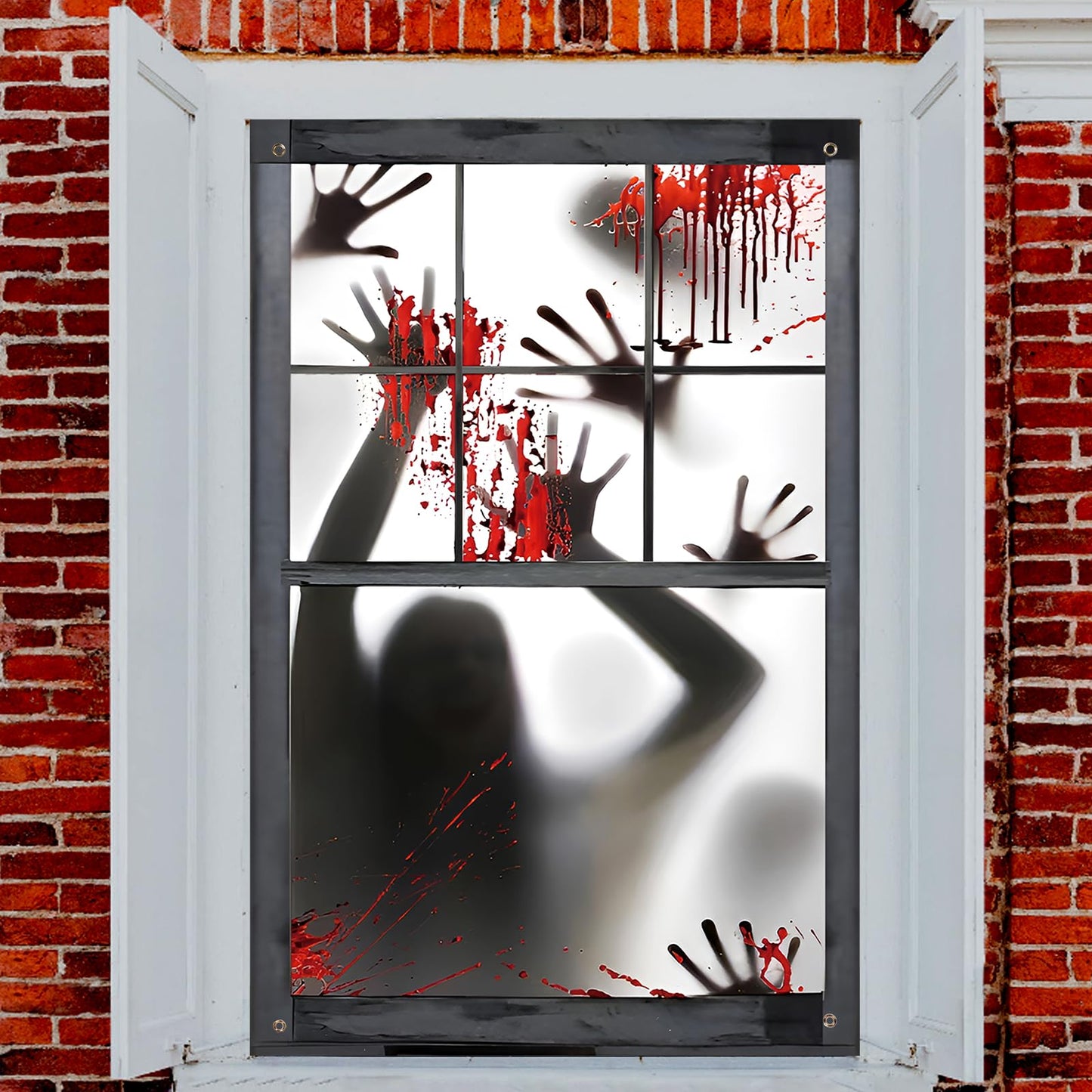 Halloween Window Decorations 31.5x47.2" Window Door Wall Cover Scary Halloween Decorations Indoor Outdoor Party Decor