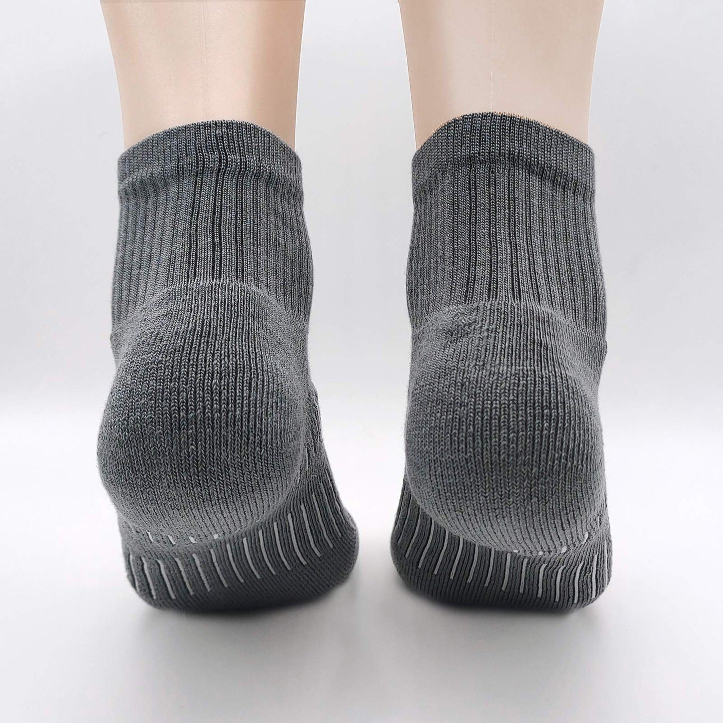 BERING Men's Athletic Cushion Quarter Socks, Size 9-12, Dark Grey, 6 Pairs