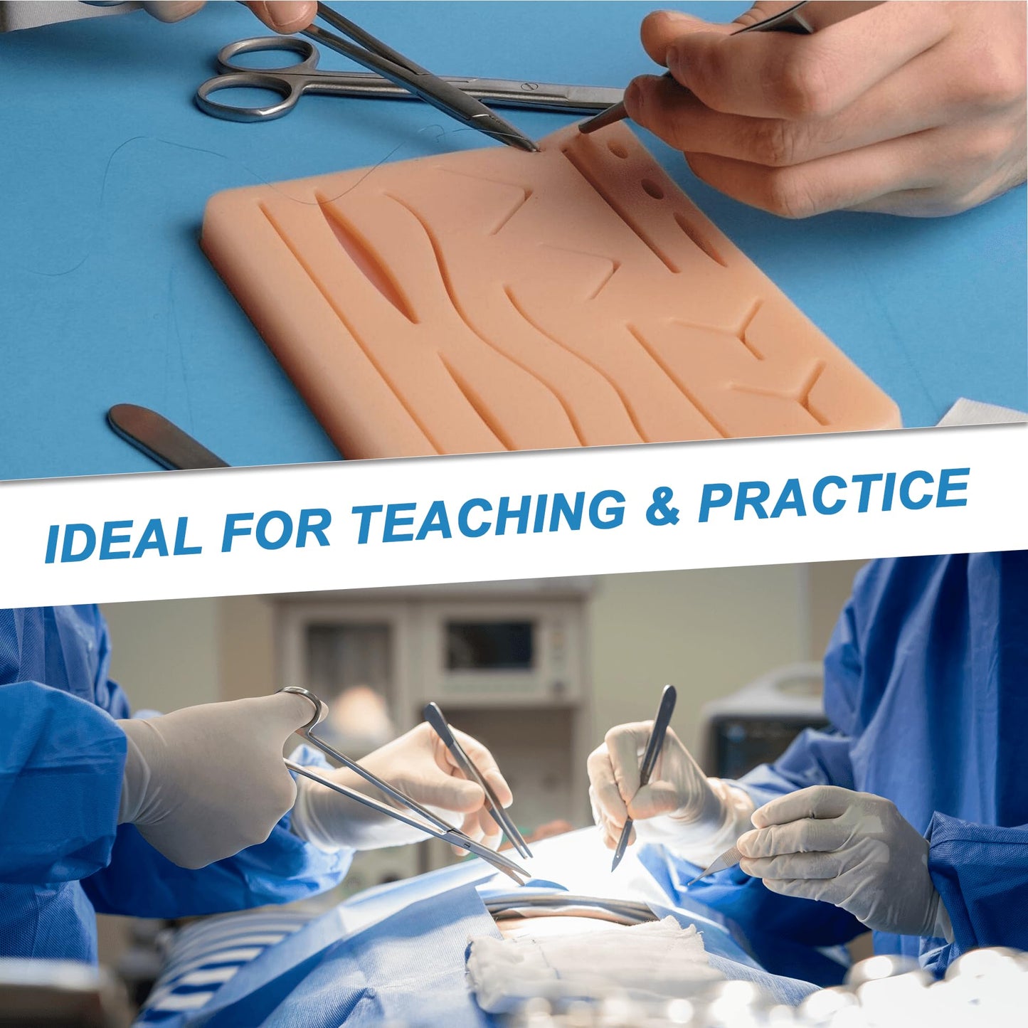 Spectabilis Suture Practice Kit for Medical Students, Silicone Pad Surgery Wounds Closure Suturing, Supplies for Vet Nursing Students Surgical Stitches Kits De Suturas Med School Essentials.