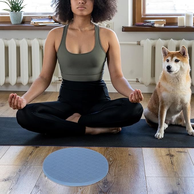 ABOOFAN Yoga Knee Pad and Elbow Cushion, High-elasticity 15mm Thick Household Yoga Kneeling Support Pads for Pilates, Workout, and Floor Exercises – Navy Blue, 1 Pair
