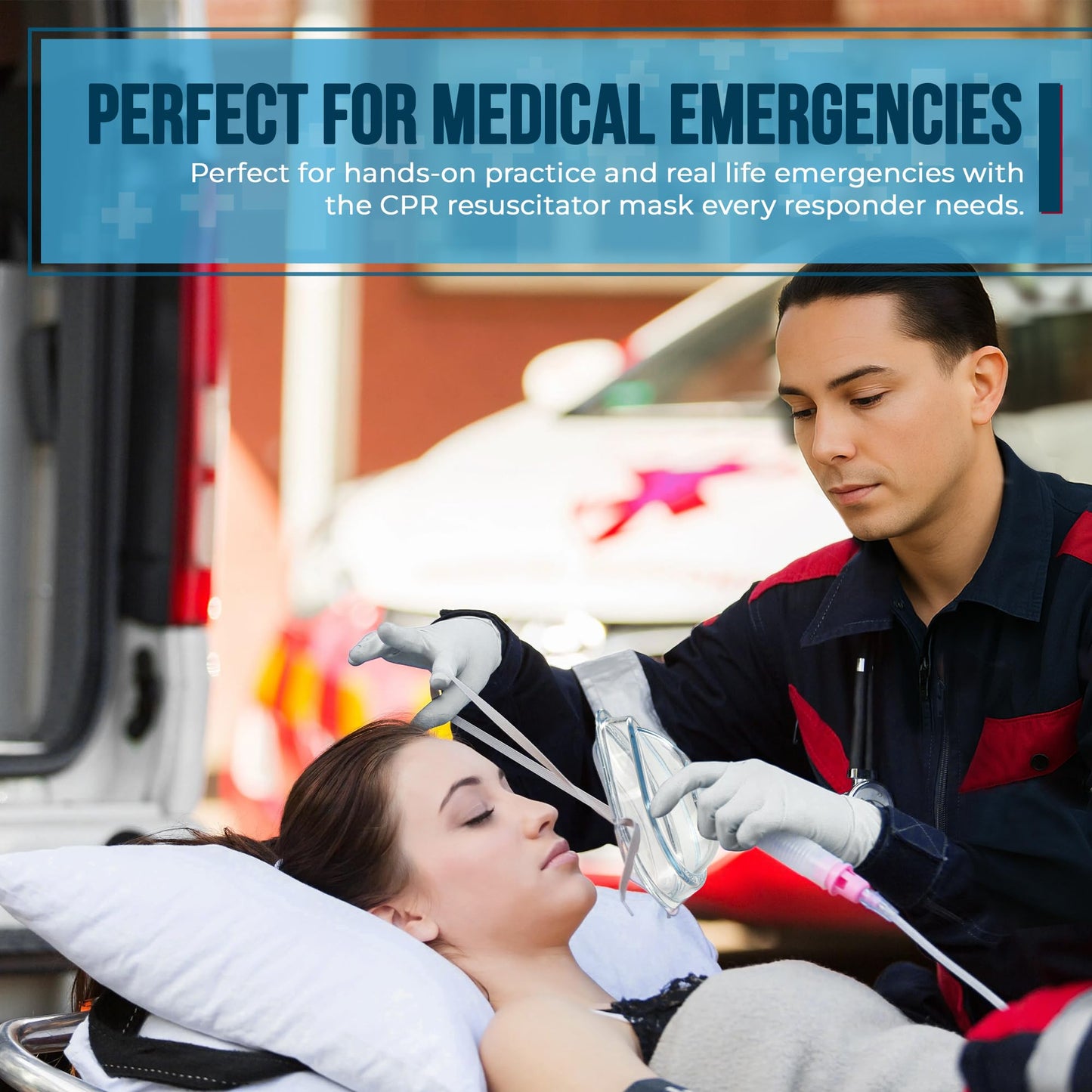 Primacare RS-6848 First Aid CPR Mask Combo Kit for Adult and Infant – Emergency Resuscitator Set with 2 Valves, Vinyl Gloves, Alcohol Prep Pads & Carrying Case Included