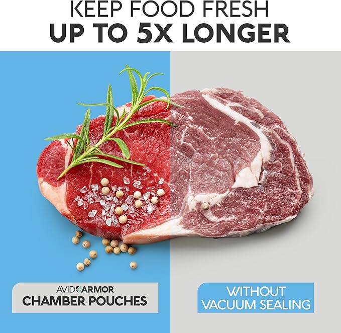 Avid Armor Chamber Vacuum Sealer Bags – Heavy Duty, BPA-Free, Pre-Cut Chamber Vacuum Bags for Food Preservation, Freezer Storage, Sous Vide and more, 1000/Pack (6x12) – Multi-Use Vacuum Bags