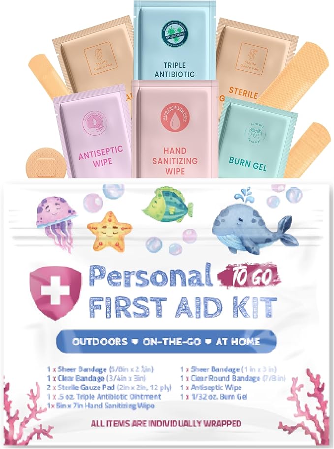 Portable Travel Size First Aid Kit - Perfect for Home, Office, Car, School, Business, Travel, Hiking, College, and Outdoor...