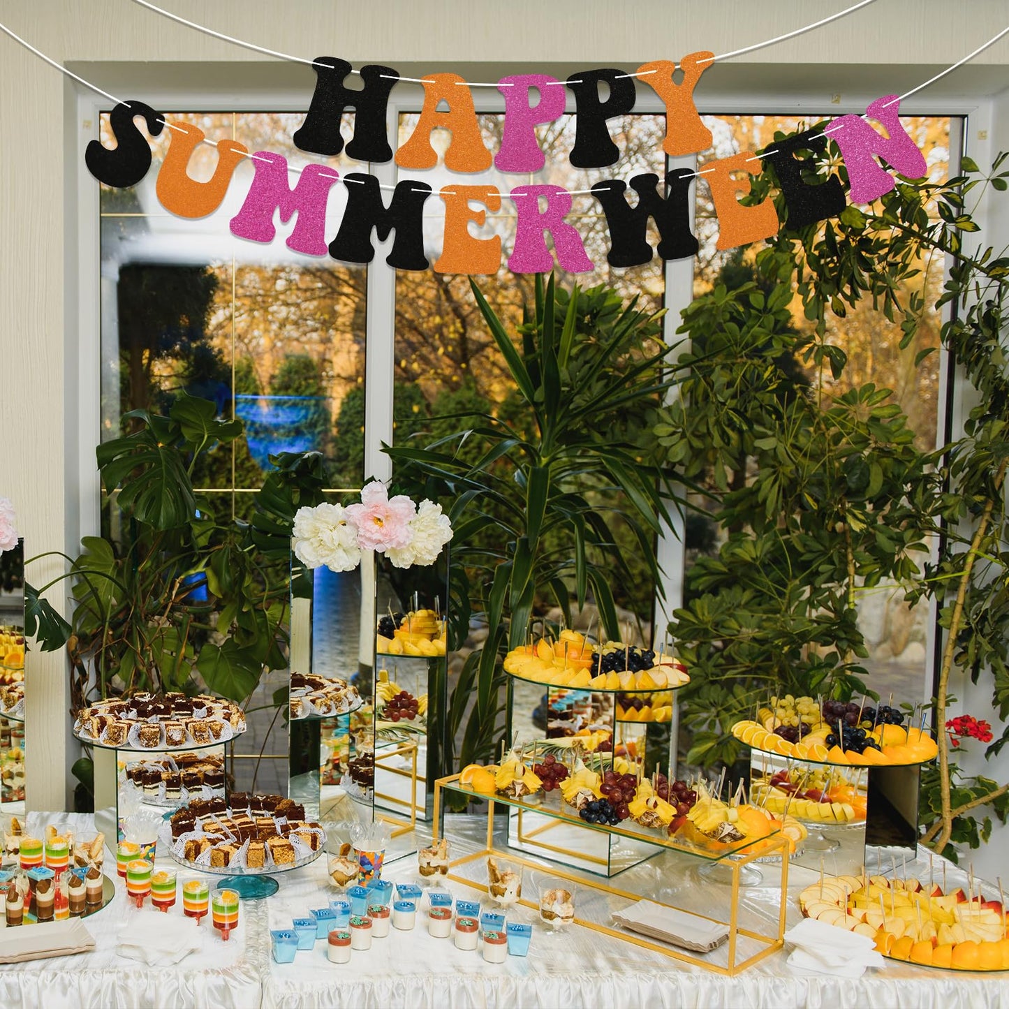 Happy Summerween Banner Summerween Birthday Party Decorations Summer Halloween Ghost Birthday Bachelorette Party Decorations