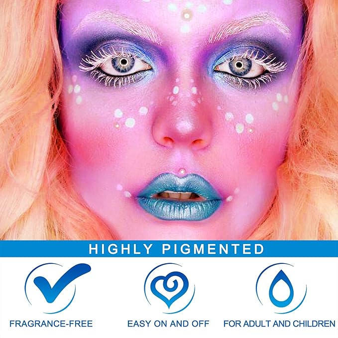 MEICOLY Hot Pink Face Body Paint for SFX Halloween Special Effects Makeup,30g/1.05oz Water Based Washable Face Paint,Pink Accessories for Spirit Week,Face Painting for for Adults and Children