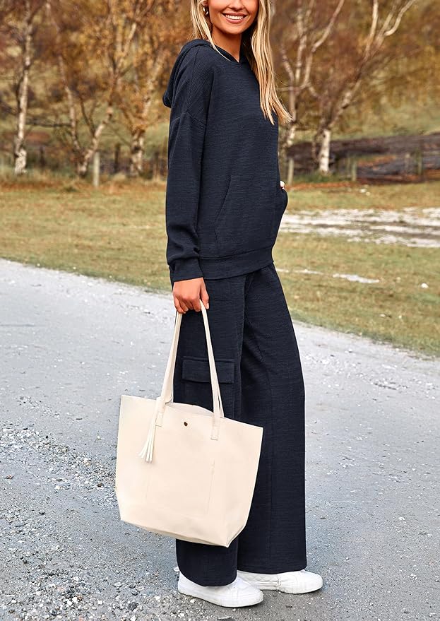 PRETTYGARDEN 2 Piece Sets for Women Fall 2026 Sweatsuits Outfits Lounge Matching Hoodie Set Travel Track Suits Winter Clothes