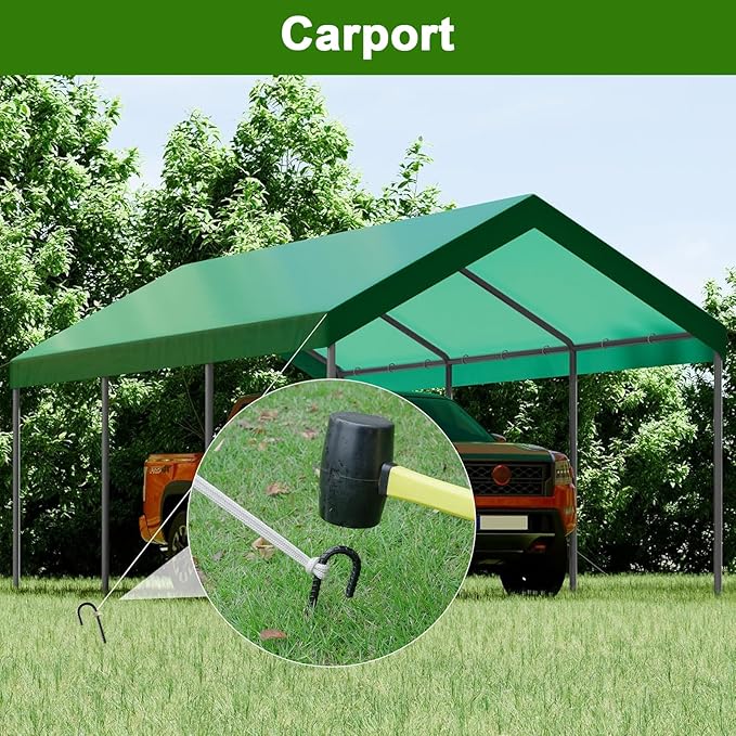 AAGUT Rebar Stakes 12 Inch 16 Pack, J Hook Premium Black Coated Ground Garden Anchors Heavy Duty, Superior Rust Resistance Chain Link Fence Stakes for Camping Tent, Inflatables, Lawn Decor