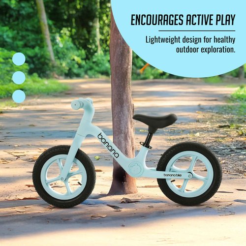 banana bike LT Balance Bike - Lightweight No Pedal Toddler Bike with Adjustable Handlebar and Seat - Bicycle for Kids Ages 2-5 - Design for Early Riding Skills Development - 20x35-Inch, Aqua Rider
