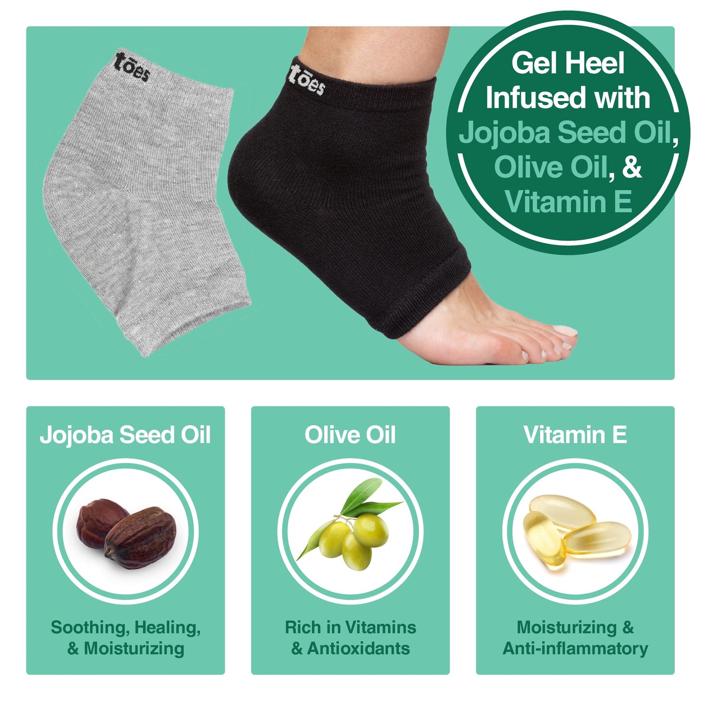 ZenToes Men's Moisturizing Cotton Sleep Socks with Vitamin E, Olive Oil and Jojoba Seed Oil to Soften and Hydrate Dry Cracked He