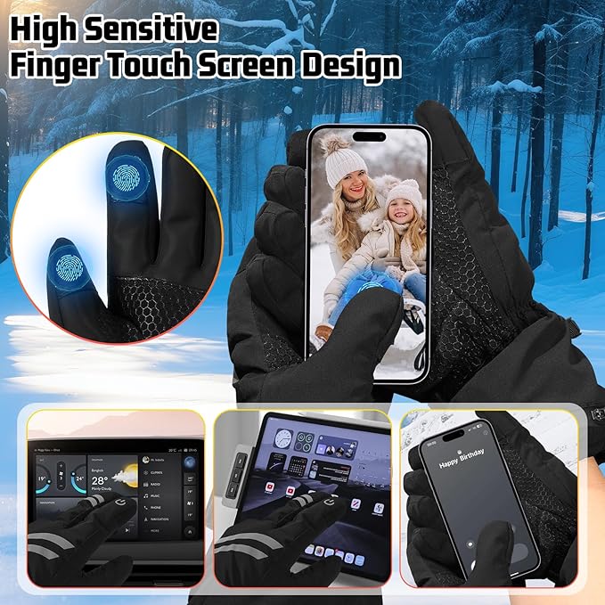 Hand Warmers Rechargeable, Electric Heated Gloves with Rechargeable Batteries 3 Levels 7.6V Fast Heating Handwarmer Pouch for Women Men Kids Winter Hiking Camping Hunting Skiing Outdoor Sports Working