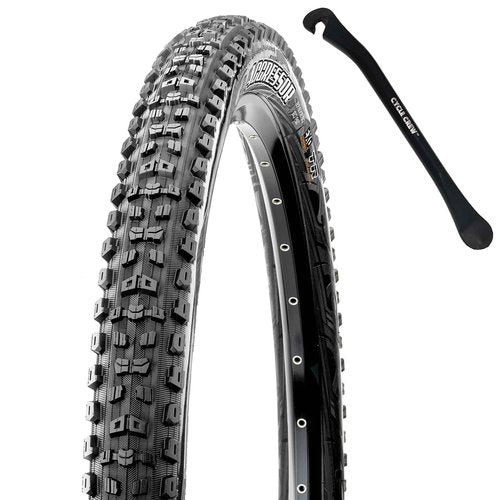Aggressor Mountain Bike Tire - 29x2.50WT, 63-622, Dual, EXO, Tubless Ready, WT, Bundle with Cycle Crew Tire Lever