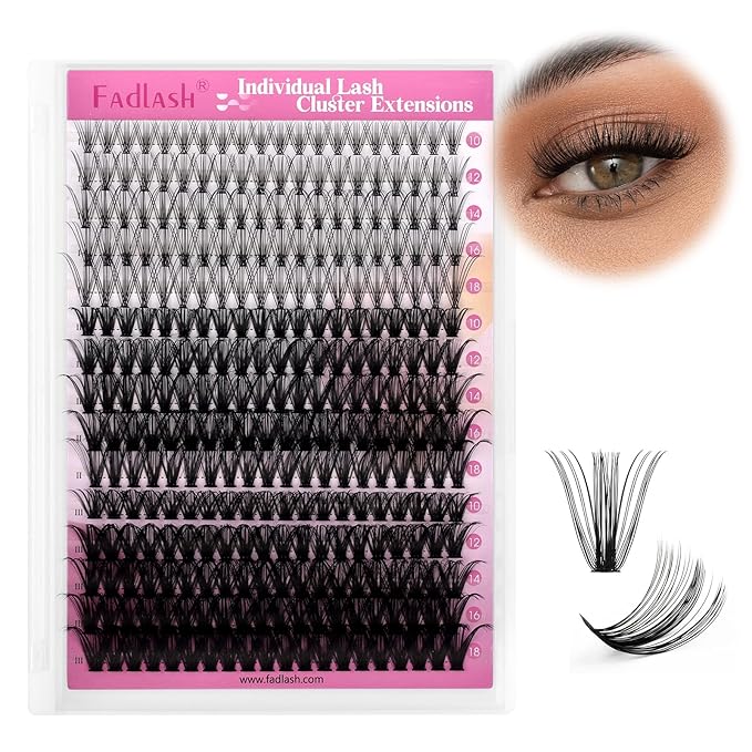 Individual Lashes 300pcs 20D+40D+50D Mixed Lash Clusters D Curl Cluster Lashes Natural Look Lash Clusters Extensions Cluster Lashes DIY Eyelash Extension Supplies (20D/40D/50D-0.07D, 10-18mm)