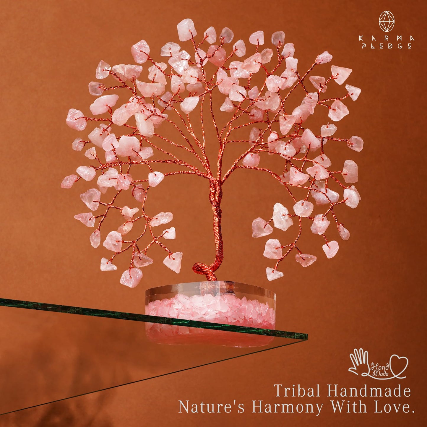Rose Quartz Crystal Tree Gifts for Women, Handmade Chakra Healing Crystals Tree of Life for Positive Energy, Money, Good Luck, Home and Office Decor, Thoughtful Birthday Gifts for Mom
