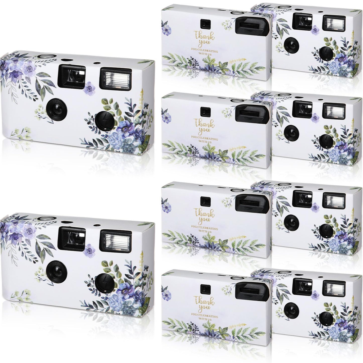Kanayu 10 Pack Disposable Camera for Wedding Floral 35mm Single Use Film Camera with Flash One Time Use Camera for Anniversary C