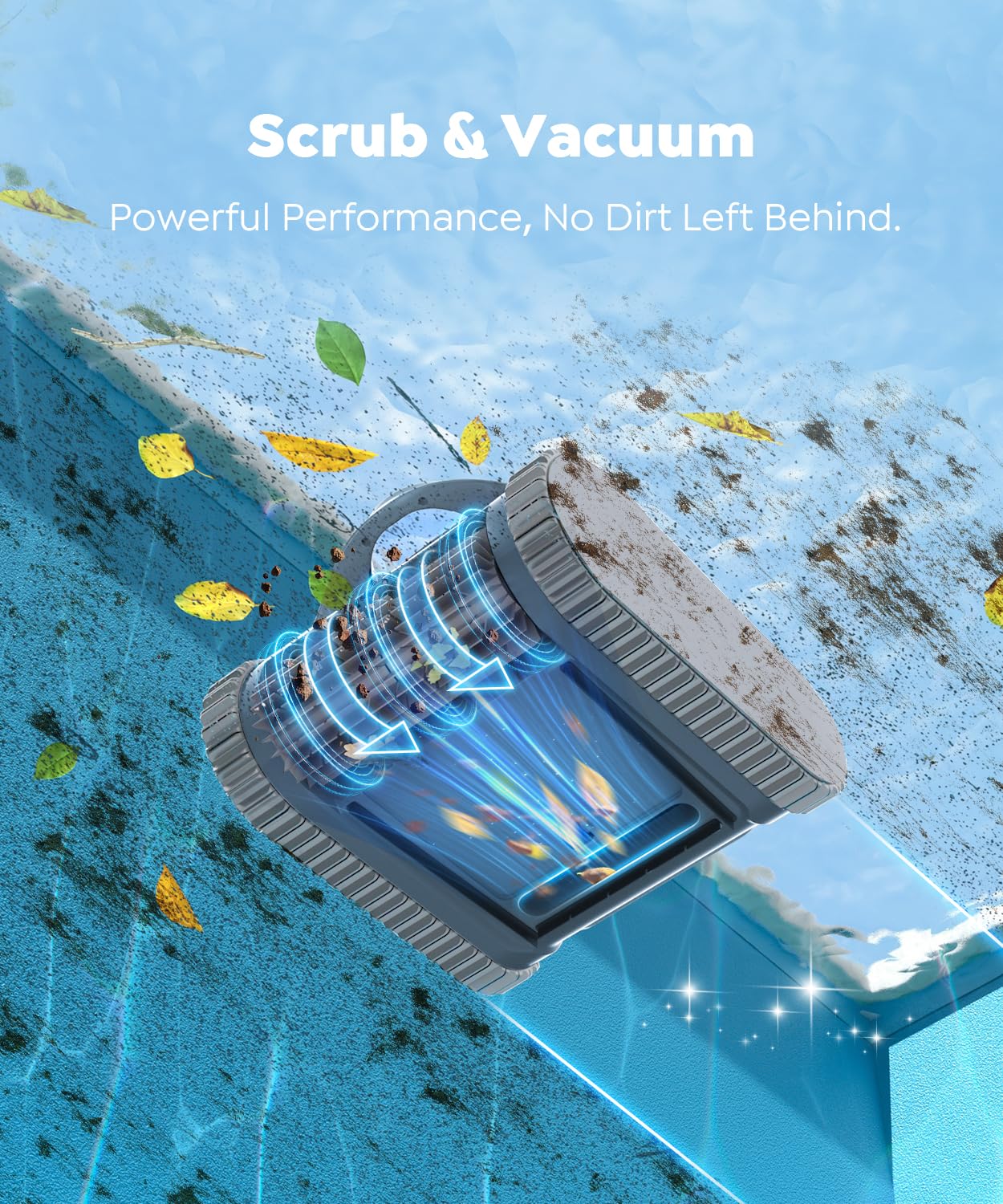C1 Cordless Robotic Pool Cleaner, Wall & Waterline Cleaning, Pool Vacuum Robot for Inground Pools, Matte Gray
