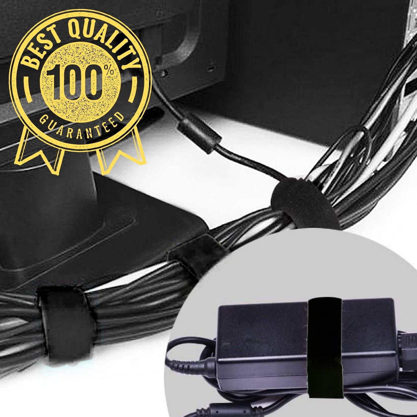 Office Werks 12 Pack Of 24 X 1 Inch Cinch Straps, Reusable Black Nylon Cable/Securing And Fastening Straps Adjustable Nylon Hook