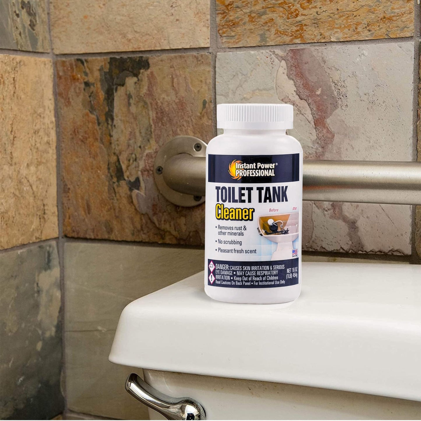 Instant Power Professional Toilet Tank Cleaner - Bathroom Toilet Cleaning Powder, Removes Rust and Odors, No Scrubbing, Made in USA, Pleasant Fresh Scent - 16 oz (1 lb)
