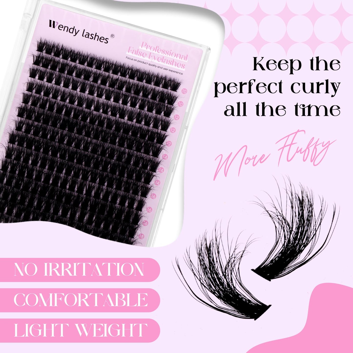 Lash Clusters 80D Wispy Individual Lashes 280PCS 3D Volume Lash Extensions 10-18mm Natural DIY Cluster Lashes for Beginners(80D,