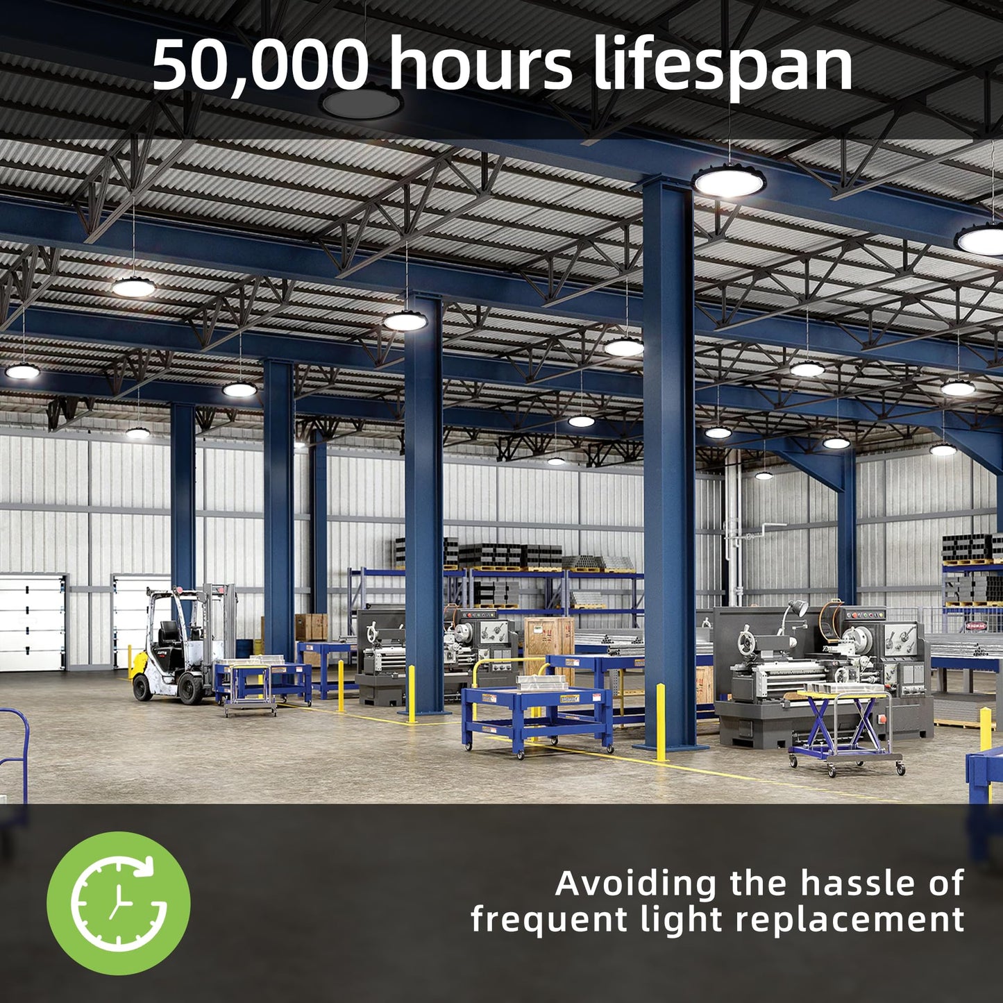 LED High Bay Light, 150W 5000K 20250lm UFO LED High Bay Light Fixture [450W MH/HPS Equiv.] 100-277V IP65 Commercial Warehouse Area Lighting for Wet Location, 2 Pack
