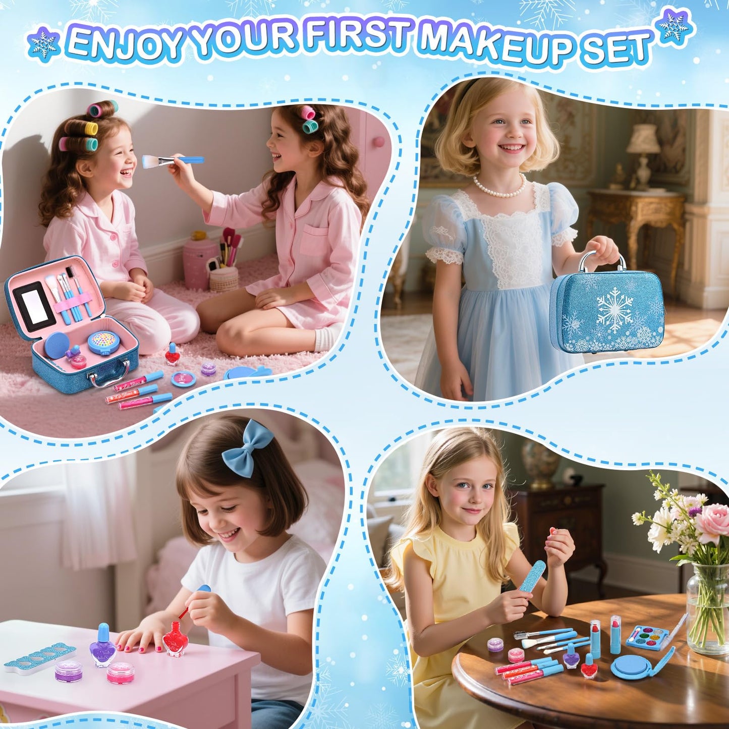 ACGASK Real Washable Makeup Kit for Girls - Non-Toxic Kids Play Make Up Set Toy for Toddlers Children, Princess Toys Birthday & Christmas Gift ideas for 5 6 7 8 9 10 11 12 Year Old Girls
