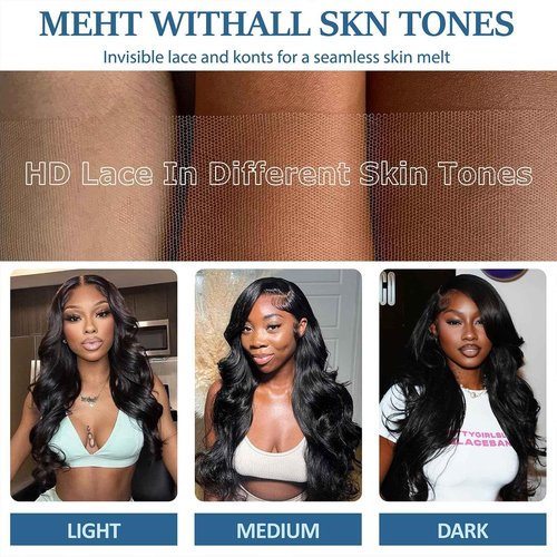 13x6 Body Wave Wig Human Hair 220 Density Glueless Body Wave HD Full Frontal Lace Wigs with Natural Hairline Wig Pre Plucked with Baby Hair 20Inch