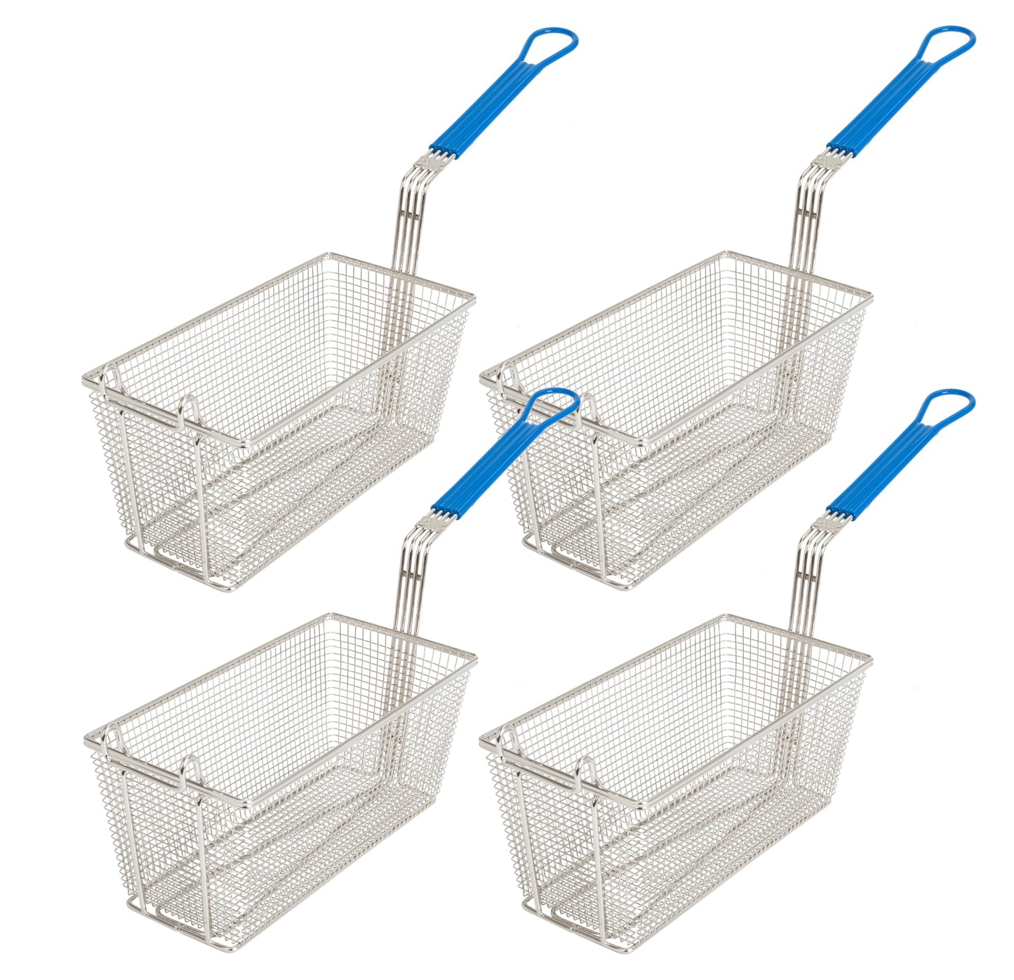 Cuisine Ready Deep Fryer Basket | 4-Pack | Commercial Fry Basket with Handle | 13.25" x 6.5" x 5.9" | Heavy Duty Restaurant Quality