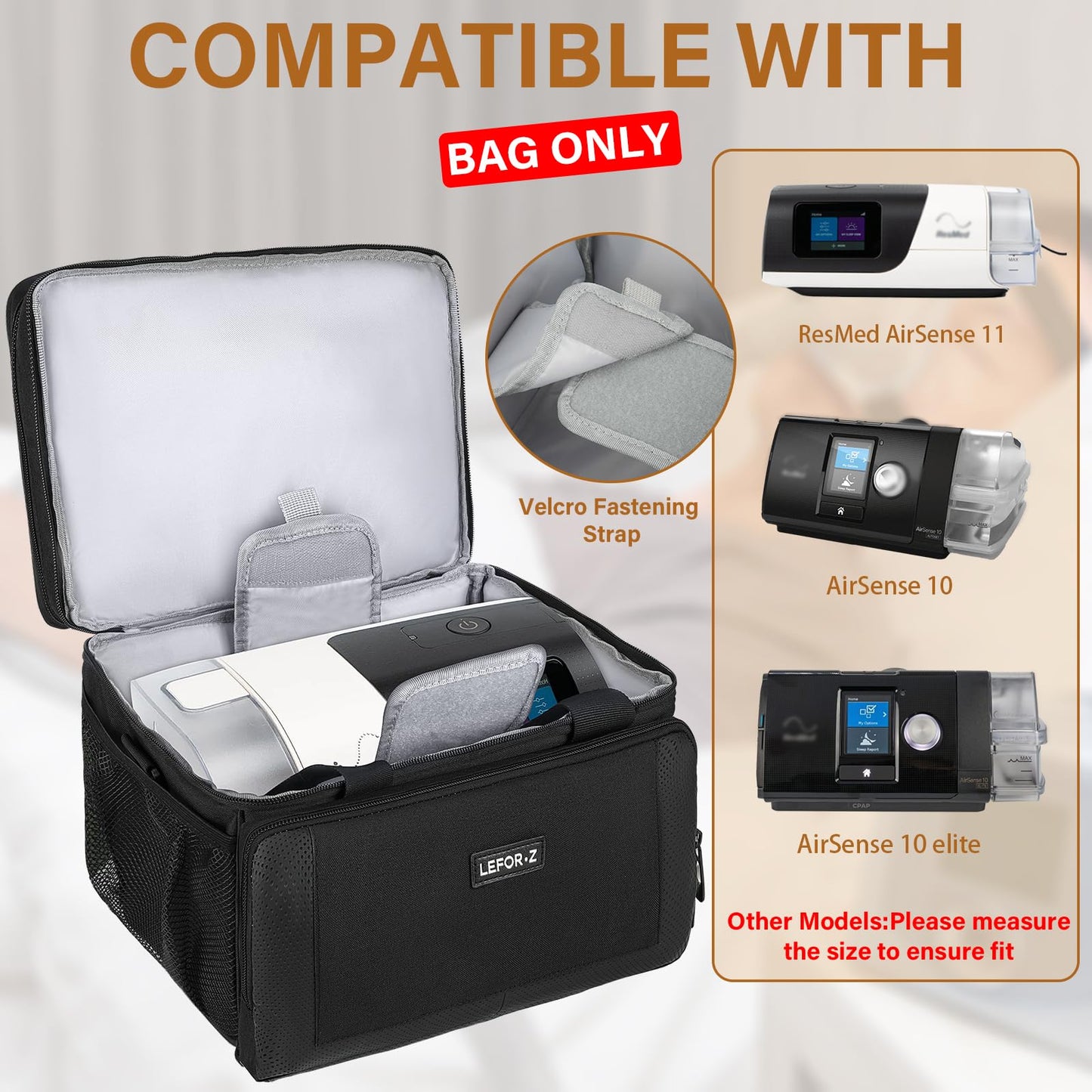 Travel Carrying Bag Compatible with ResMed AirSense 11/10/10 elite,AirStart 10,Philip Dreamstation,3B Medical Luna G3,XT Fit,Portable Storage Organizer Case Fits for CPAP Machine and Accessories