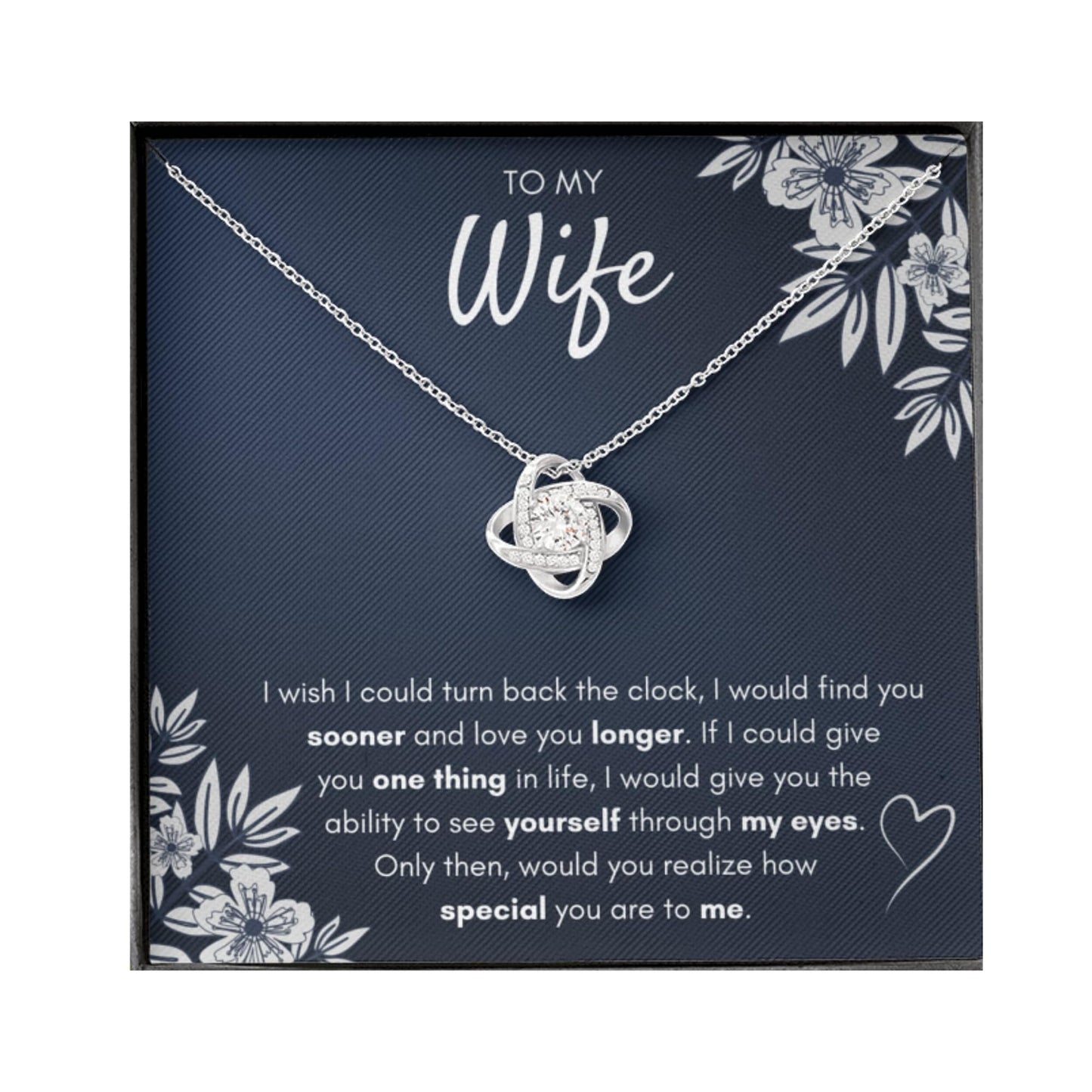 Gifts For Wife Birthday Gifts From Husband Necklace Valentines Day Find You Sooner Jewelry Box Pendant Personalized Custom Made Romantic Gift For My Best Wife Ever (Standard Box, Sooner Gift Set)