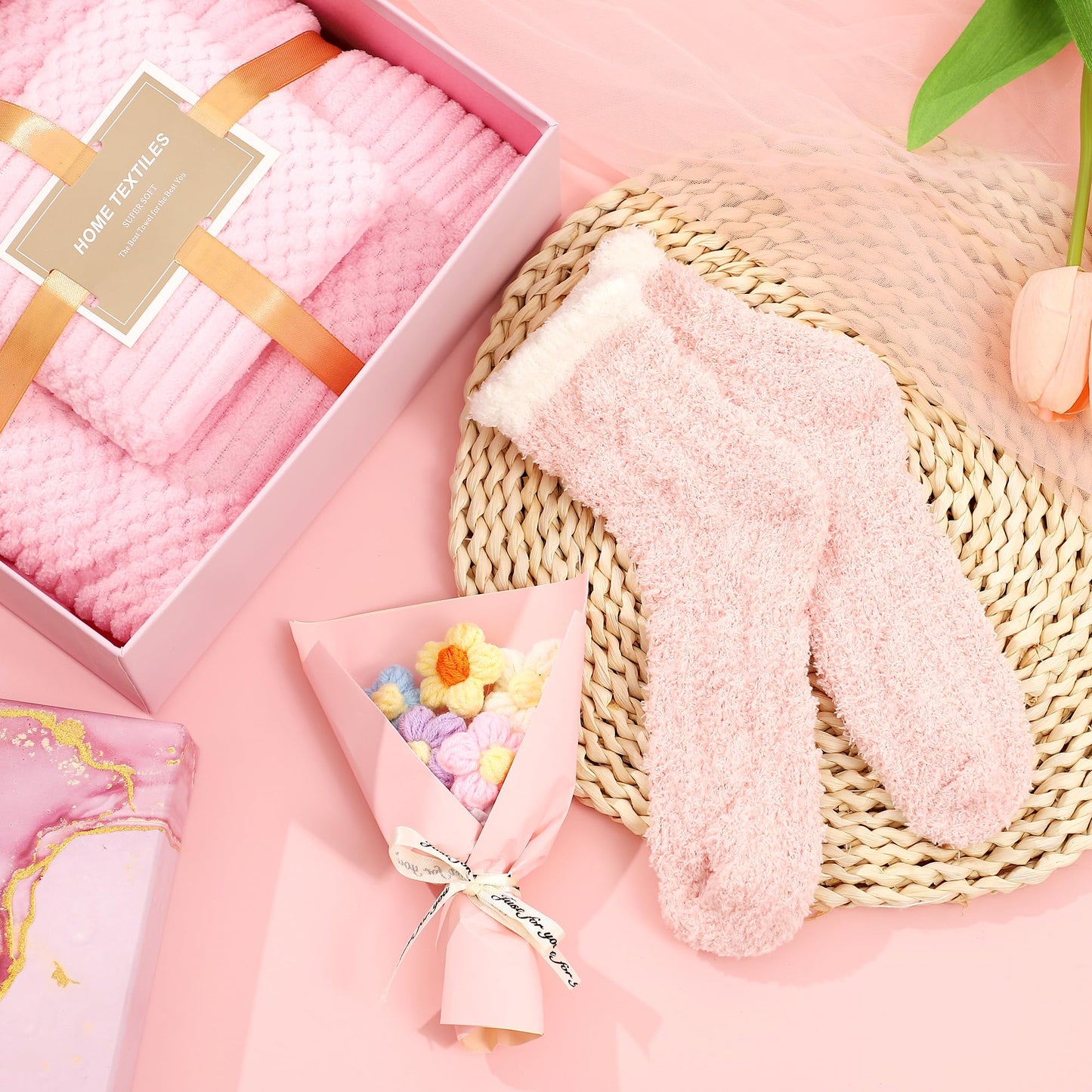 SeanLov Spa Gift Basket for Women,Unique Mom Wife Birthday Mothers Gifts to Relax, Bath Gift Set with Luxury Bath Towels, Mothers Day Gift for Mom Women Girlfriend, get well soon gifts for women