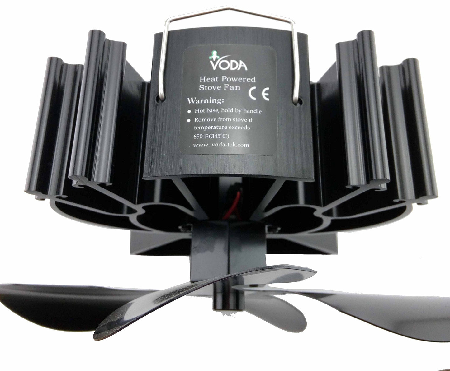 VODA 4-Blade Heat Powered Stove Fan for Wood/Log Burner/Fireplace increases 80% more warm air than 2 blade fan