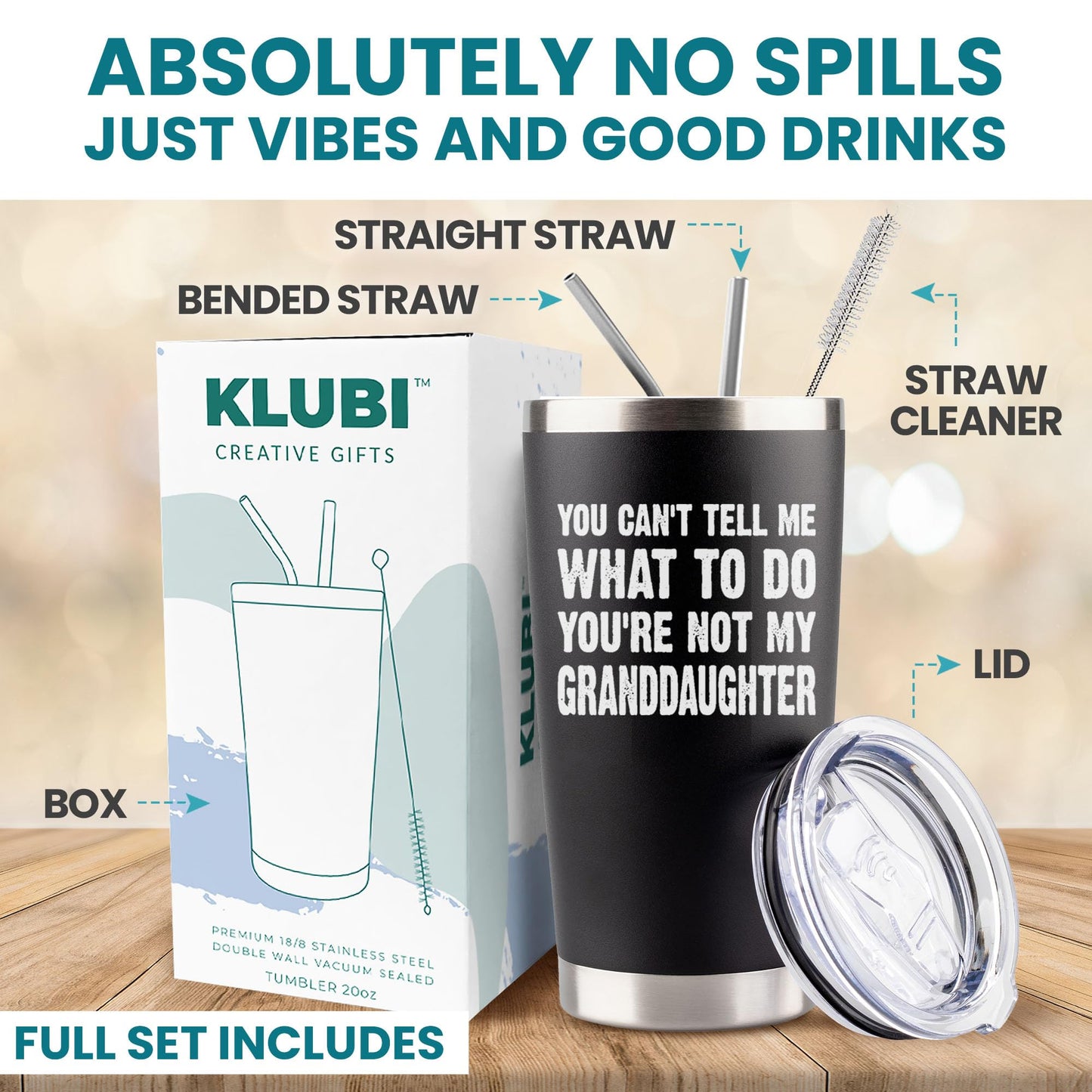 Grandpa Fathers Day Gift from Granddaughter - 20oz Black Tumbler Cool Grandfather Gift Best Presents For Elderly Dad Grandpa Birthday Gifts for Grandfather Birthday Funny Granddad Mug Papa Tumbler
