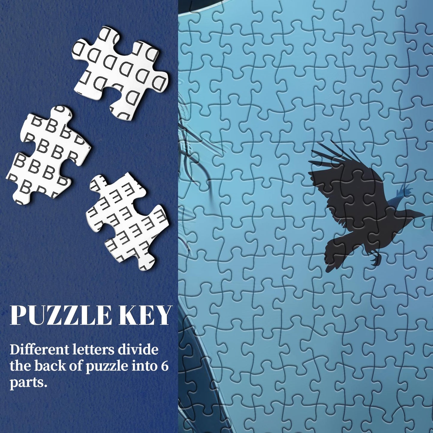Halloween Witch Puzzle for Adults 1000 Pieces, Horror Holiday Jigsaw Puzzle, Fall Autumn Flower Bird Moon Aesthetic Forest Magic Women Puzzle